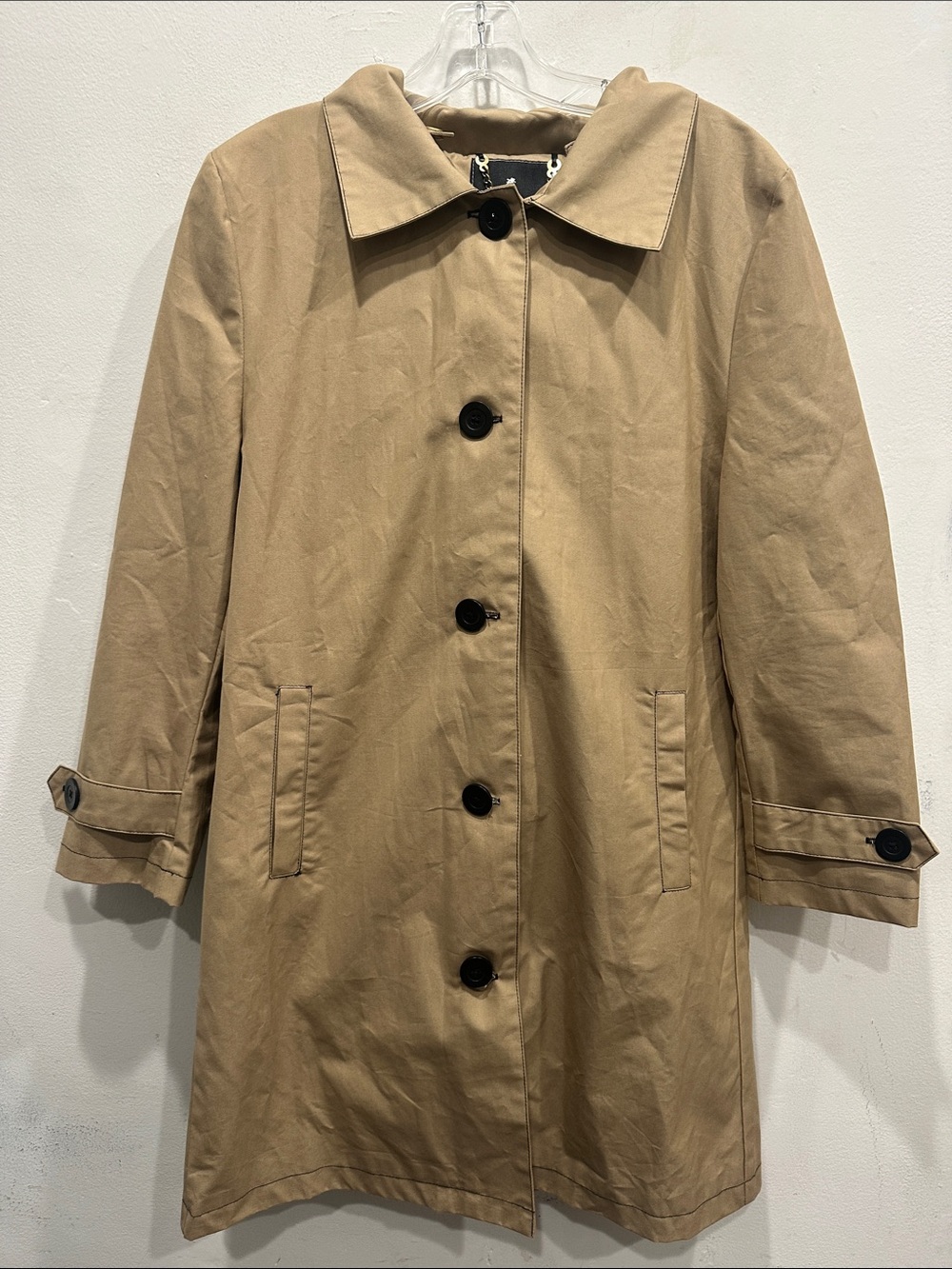 Feller Zip button Trench classic tan minimalist preppy water resistant small